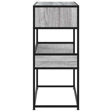 vidaXL Τραπέζι κονσόλας Γκρίζο Σονόμα 90x35x80cm Ξύλινη κατασκευή 1 τεμ.