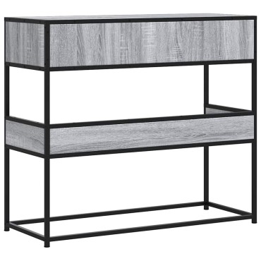 vidaXL Τραπέζι κονσόλας Γκρίζο Σονόμα 90x35x80cm Ξύλινη κατασκευή 1 τεμ.