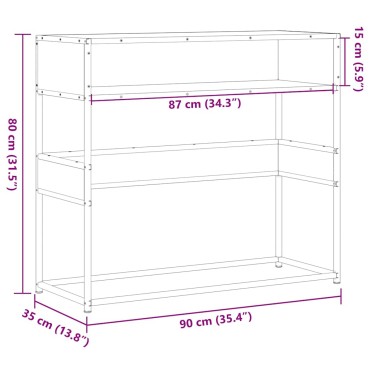 vidaXL Τραπέζι κονσόλας Γκρίζο Σονόμα 90x35x80cm Ξύλινη κατασκευή 1 τεμ.