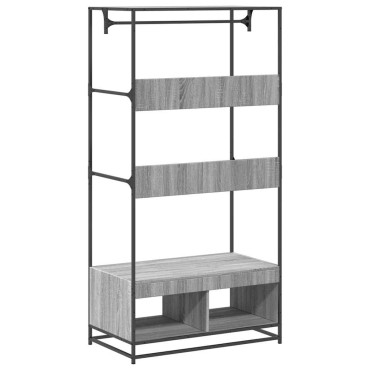 vidaXL Ντουλάπα Γκρι Sonoma 90x50x180 εκ. από Επεξεργασμένο Ξύλο