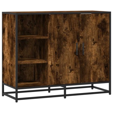 vidaXL Sideboard Καπνιστή δρυς 92x35x76cm Κατασκευασμένο ξύλο 1 τεμ.