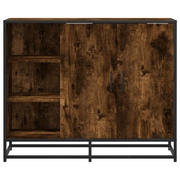 vidaXL Sideboard Καπνιστή δρυς 92x35x76cm Κατασκευασμένο ξύλο 1 τεμ.