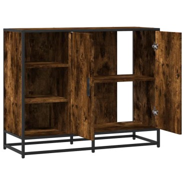 vidaXL Sideboard Καπνιστή δρυς 92x35x76cm Κατασκευασμένο ξύλο 1 τεμ.