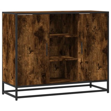 vidaXL Sideboard Καπνιστή δρυς 92x35x76cm Κατασκευασμένο ξύλο 1 τεμ.