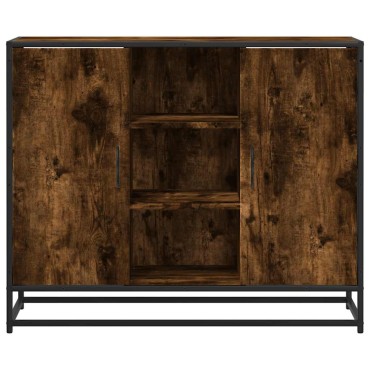 vidaXL Sideboard Καπνιστή δρυς 92x35x76cm Κατασκευασμένο ξύλο 1 τεμ.