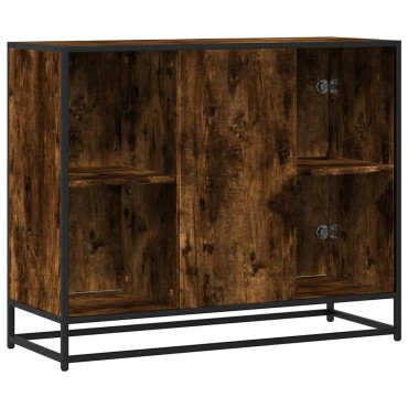 vidaXL Sideboard Καπνιστή δρυς 92x35x76cm Κατασκευασμένο ξύλο 1 τεμ.