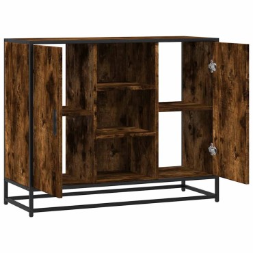 vidaXL Sideboard Καπνιστή δρυς 92x35x76cm Κατασκευασμένο ξύλο 1 τεμ.