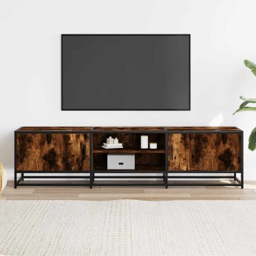 vidaXL Έπιπλο Τηλεόρασης Καπνιστή Δρυς 160x35x41cm Επεξ. Ξύλο/Μέταλλο