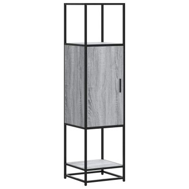 vidaXL Highboard Grey Sonoma Κατασκευασμένο ξύλο και μέταλλο 35,5x35x139 cm 1 τεμ.