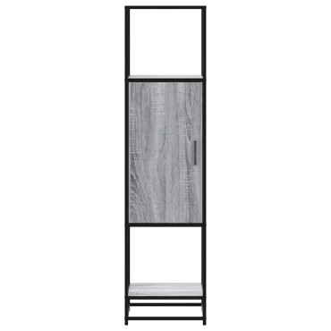 vidaXL Highboard Grey Sonoma Κατασκευασμένο ξύλο και μέταλλο 35,5x35x139 cm 1 τεμ.