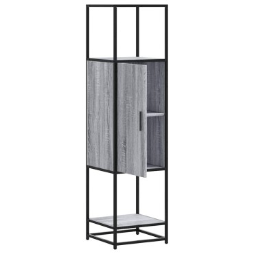 vidaXL Highboard Grey Sonoma Κατασκευασμένο ξύλο και μέταλλο 35,5x35x139 cm 1 τεμ.