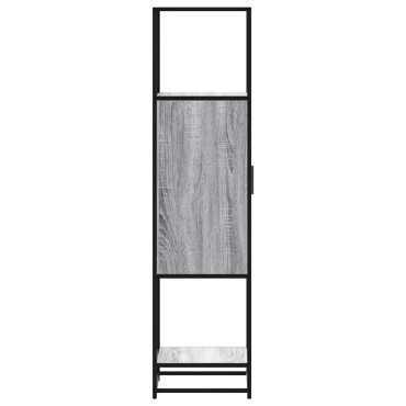 vidaXL Highboard Grey Sonoma Κατασκευασμένο ξύλο και μέταλλο 35,5x35x139 cm 1 τεμ.