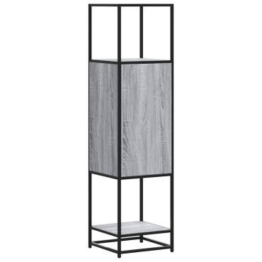 vidaXL Highboard Grey Sonoma Κατασκευασμένο ξύλο και μέταλλο 35,5x35x139 cm 1 τεμ.