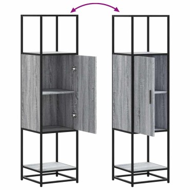 vidaXL Highboard Grey Sonoma Κατασκευασμένο ξύλο και μέταλλο 35,5x35x139 cm 1 τεμ.