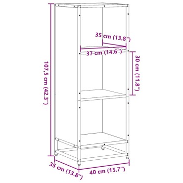 vidaXL Ντουλάπι βιβλίων καφέ δρυς 40x35x107,5cm Κατασκευασμένο ξύλο 1 τεμ.