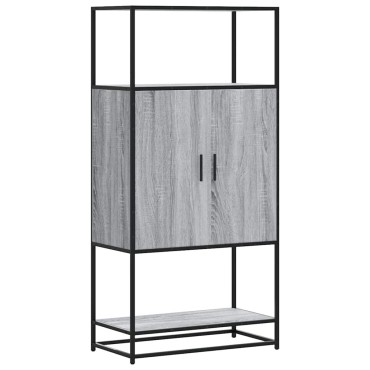 vidaXL Highboard Grey Sonoma Κατασκευασμένο ξύλο και μέταλλο 68x35x139cm 1 τεμ.