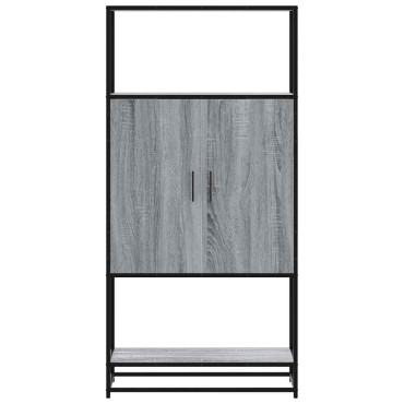 vidaXL Highboard Grey Sonoma Κατασκευασμένο ξύλο και μέταλλο 68x35x139cm 1 τεμ.