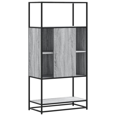 vidaXL Highboard Grey Sonoma Κατασκευασμένο ξύλο και μέταλλο 68x35x139cm 1 τεμ.