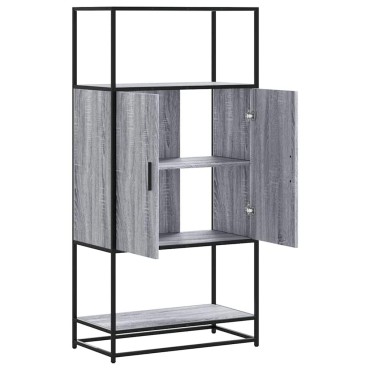 vidaXL Highboard Grey Sonoma Κατασκευασμένο ξύλο και μέταλλο 68x35x139cm 1 τεμ.