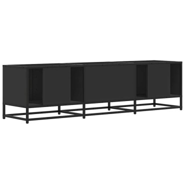 vidaXL Έπιπλο Τηλεόρασης Μαύρο 160x35x41cm Επεξεργ. Ξύλο / Μέταλλο