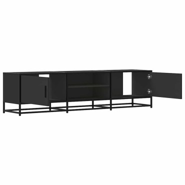 vidaXL Έπιπλο Τηλεόρασης Μαύρο 160x35x41cm Επεξεργ. Ξύλο / Μέταλλο