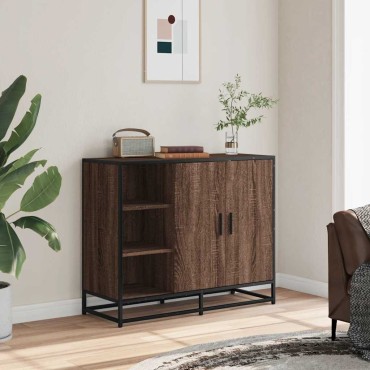 vidaXL Sideboard καφέ δρυς 92x35x76cm Ξύλινο μηχανουργικό ξύλο 1 τεμ.