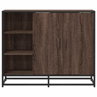 vidaXL Sideboard καφέ δρυς 92x35x76cm Ξύλινο μηχανουργικό ξύλο 1 τεμ.