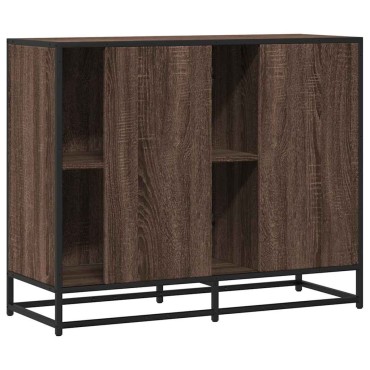 vidaXL Sideboard καφέ δρυς 92x35x76cm Ξύλινο μηχανουργικό ξύλο 1 τεμ.