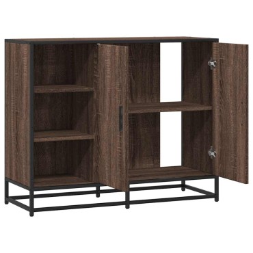 vidaXL Sideboard καφέ δρυς 92x35x76cm Ξύλινο μηχανουργικό ξύλο 1 τεμ.