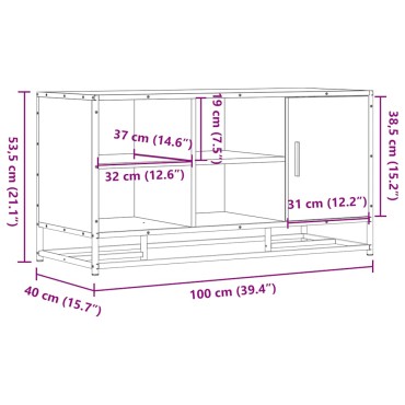 vidaXL Παπουτσοθήκη Γκρι Sonoma 102x35x55cm από Επεξεργασμένο Ξύλο 1 τεμ.