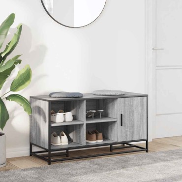 vidaXL Παπουτσοθήκη Γκρι Sonoma 102x35x55cm από Επεξεργασμένο Ξύλο 1 τεμ.