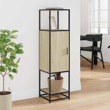 vidaXL Highboard Sonoma Oak Κατασκευασμένο ξύλο και μέταλλο 35,5x35x139 cm 1 τεμ.