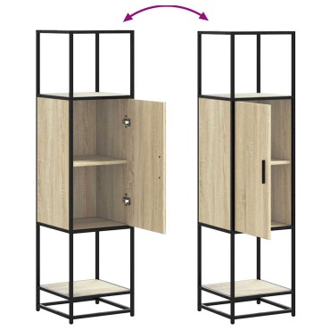 vidaXL Highboard Sonoma Oak Κατασκευασμένο ξύλο και μέταλλο 35,5x35x139 cm 1 τεμ.