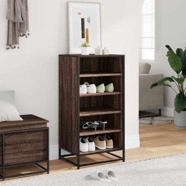 vidaXL Ράφι παπουτσιών καφέ δρυς 48x38x97,5cm Κατασκευασμένο ξύλο