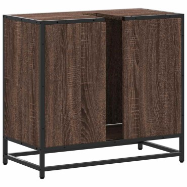 vidaXL ντουλάπι νιπτήρα μπάνιου καφέ δρυς 65x33x60cm