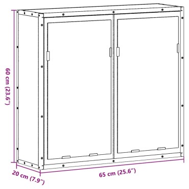 vidaXL Ντουλάπι καθρέφτη μπάνιου Γκρι Sonoma 65x20x60cm 1 τεμ.