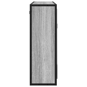 vidaXL Ντουλάπι καθρέφτη μπάνιου Γκρι Sonoma 65x20x60cm 1 τεμ.