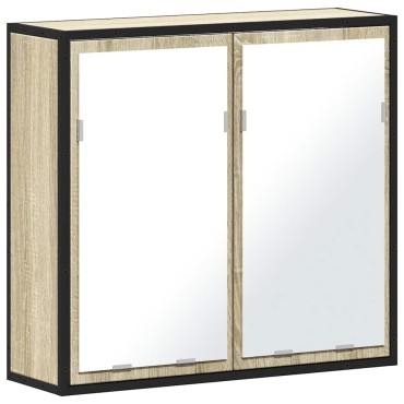 vidaXL Ντουλάπι καθρέφτη μπάνιου Sonoma Oak 65x20x60cm 1 τεμ.