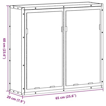 vidaXL Ντουλάπι καθρέφτη μπάνιου Sonoma Oak 65x20x60cm 1 τεμ.