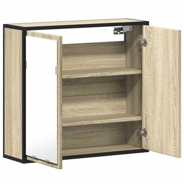 vidaXL Ντουλάπι καθρέφτη μπάνιου Sonoma Oak 65x20x60cm 1 τεμ.