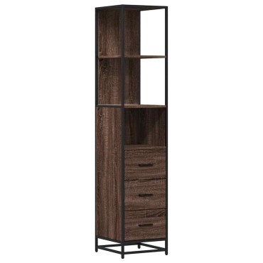 vidaXL Ντουλάπι μπάνιου καφέ δρυς 35x37,5x166cm