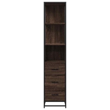 vidaXL Ντουλάπι μπάνιου καφέ δρυς 35x37,5x166cm