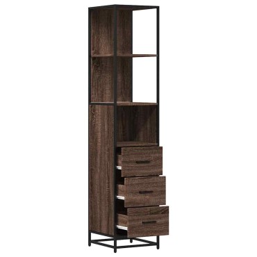 vidaXL Ντουλάπι μπάνιου καφέ δρυς 35x37,5x166cm