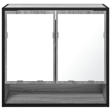 vidaXL Ντουλάπι καθρέφτη μπάνιου Γκρι Sonoma 65x20x60cm 1 τεμ.