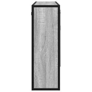 vidaXL Ντουλάπι καθρέφτη μπάνιου Γκρι Sonoma 65x20x60cm 1 τεμ.