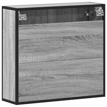 vidaXL Ντουλάπι καθρέφτη μπάνιου Γκρι Sonoma 65x20x60cm 1 τεμ.