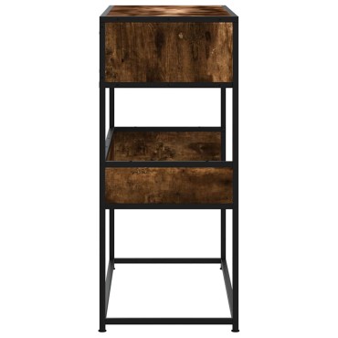 vidaXL Τραπέζι Κονσόλα Καπνιστή Δρυς 90x35x80cm Επεξεργασμένο Ξύλο 1 τεμ.