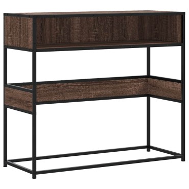 vidaXL Τραπέζι Κονσόλα Καφέ Δρυς 90x35x80cm Επεξεργασμένο Ξύλο 1 τεμ.