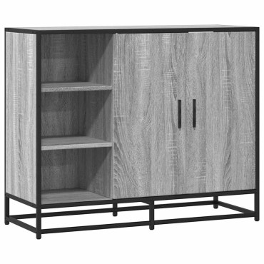 vidaXL Sideboard Γκρι Sonoma 92x35x76cm Ξύλινο μηχανουργικό ξύλο 1 τεμ.