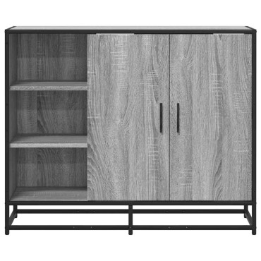 vidaXL Sideboard Γκρι Sonoma 92x35x76cm Ξύλινο μηχανουργικό ξύλο 1 τεμ.